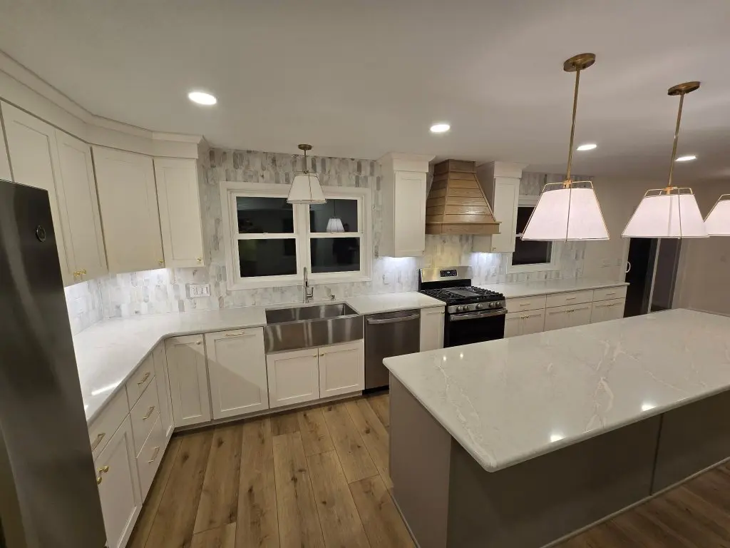 Recently renovated kitchen with modern updates.